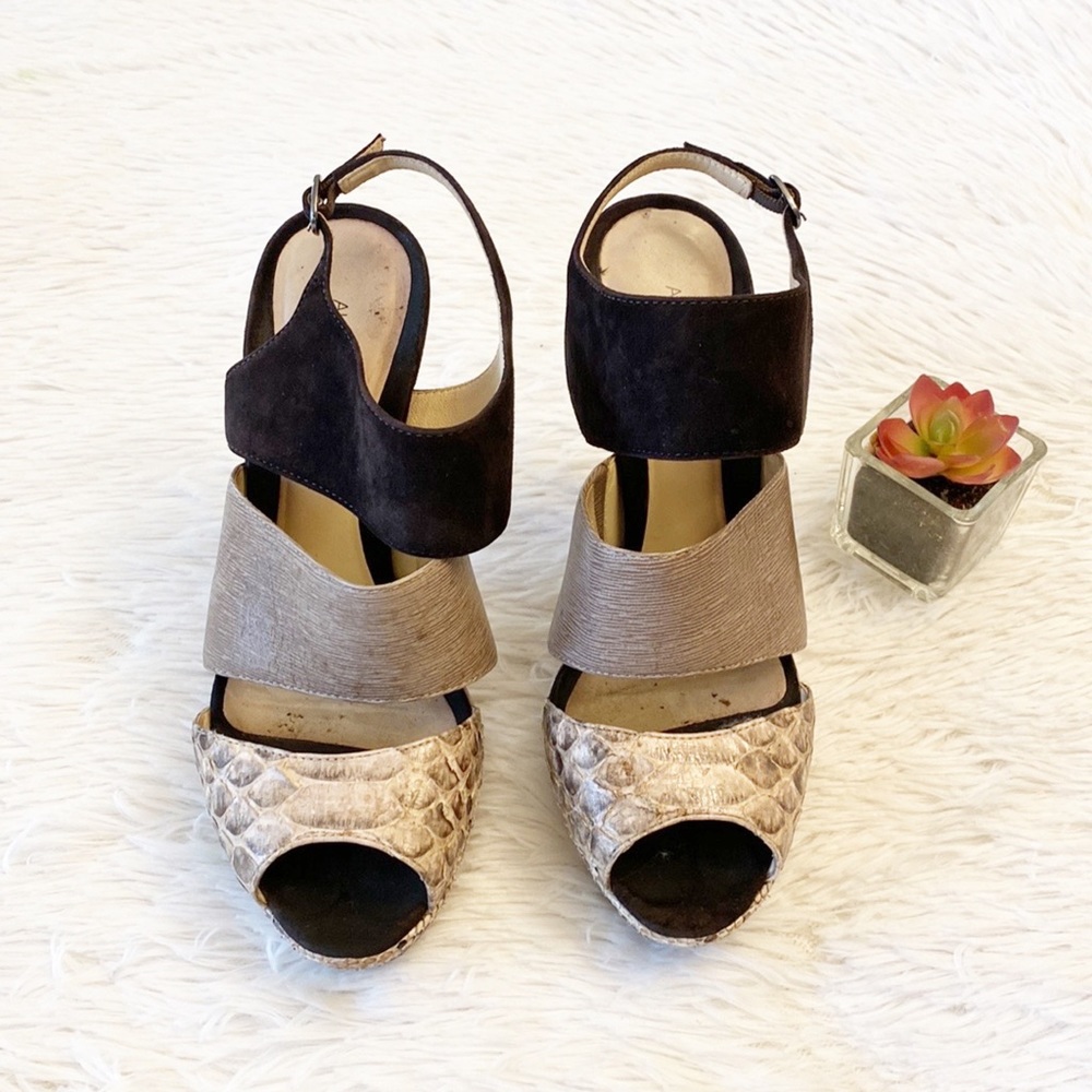 Alexandre Birman | Colorblock Snake Print Platfor… - image 3